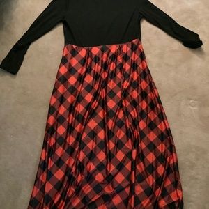Buffalo plaid long dress